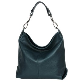 AmbraModa GL033 Women's Genuine Leather Handbag Shoulder Bag - Green -