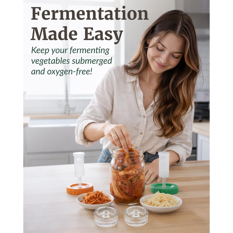 Elementi Mason Jar Fermentation Kit - Set of 4 Easy
