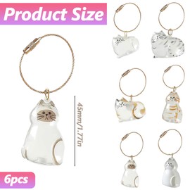 CUVZORA ARTGUTS Pack of 6 Storage Cat Hair Keyrings, Emotional Keepsake for Cat Lovers, Pet Owners, Everyday Companions and Collectors