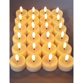 HOME MOST 24-Pack Flameless Tea Lights Candles Flickering Flame (White Body, Warm White Glow) - LED Flickering Flameless Tea Lights Candles Battery Operated – LED Tea Candle Lights Decorations Home