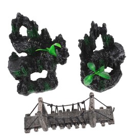 Sosoport Fish Tank Ornaments Underwater Bridge Craft Fish Tank Decor Miniature Landscape Bridge Modeling Statue