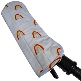 Case/Cover [Heat Resistant] for Curling Irons, Flat Irons or Straighteners, and Styling Irons, Silicone Coated Lining and Quilted Cotton Pouch for Travel, Gym, or Home [Rainbows]