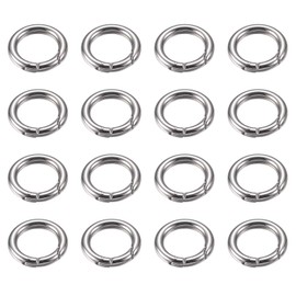 Spring O Rings, Ekunbuy Spring Snap Clip Hooks Zinc Alloy Round Metal Split Rings Small Clamp Clasp Keyring Buckle for Bags Purses Handbag Strap Craft Jewelry Making