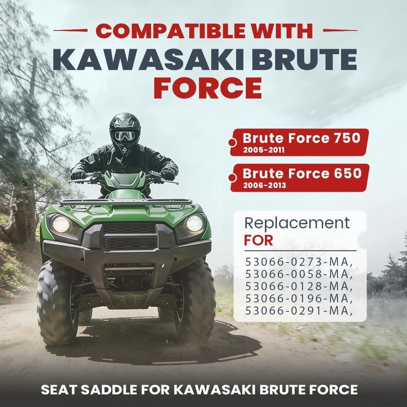 HECASA Complete Seat Compatible with 2005-2013 Kawasaki Brute Force 650