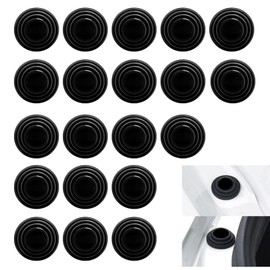 lekudo Pack-20 Car Door Shock Absorption Gasket, 1.1" x 0.4" Buffer Sound Insulation Thickened Silicone Gasket, Multi-Function Waterproof Self-Adhesive Sticker, Universal for Most Cars (Black)