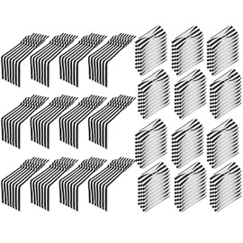 Newwiee 108 Pcs Stretch Chair Sashes with Table Runners, Sashes Fringe Table Runner for Party Wedding Reception Banquet Decorations (Black and White)