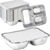 Disposable 3 Compartment Aluminum Dinner Foil Pan/Tray with Board Lids