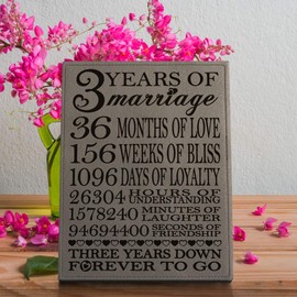 KATE POSH - Our 3rd Wedding Anniversary, 3rd for Couple, 3 Years Anniversary, 3 Years of Marriage, Third for Her, Gifts for Him - Engraved Leather Plaque