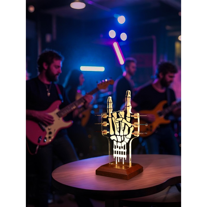 CoolGift Mart Light Up Guitar Pick Holder, Acrylic Rock and