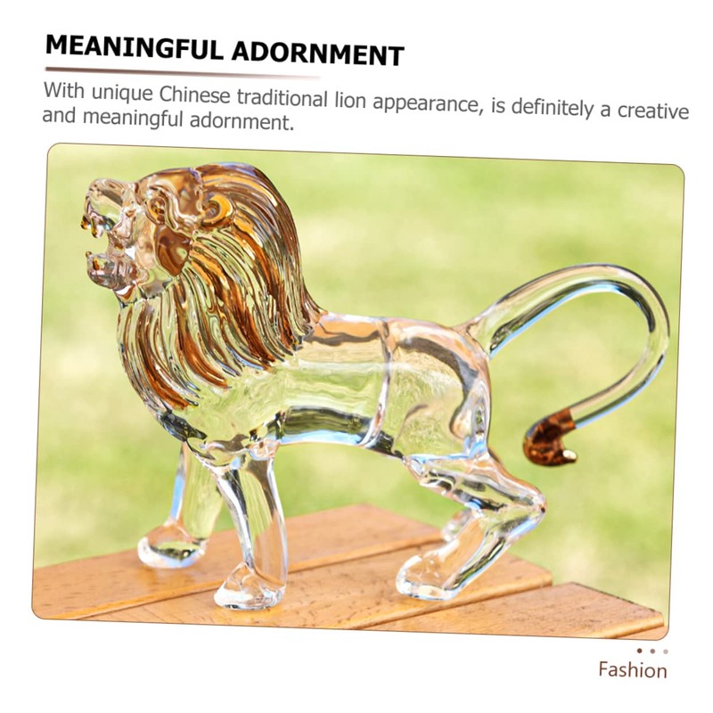 ORFOFE Decorative Lion Statue Crystal Lion Shape Tabletop Decor for