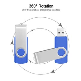 Memory Sticks 4GB Pack of 10 USB 2.0 Sticks - Portable Foldable Memory Stick 4GB Pack of 10 Flash Drives - FEBNISCTE Blue USB Flash Drives Data Storage Pendrive with Wrist Ropes