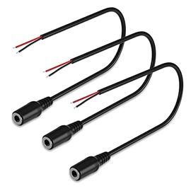 SIOCEN 3-Pack Replacement 3.5mm Female Jack to Bare Wire Open End TRS 2 Pole Stereo 1/8" 3.5mm Jack Plug Connector 3.5mm Female Headphone Aux Audio Cable,Headset Earphone Microphone Cord Repair 1FT