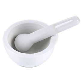 1Set Porcelain Mortar and Pestle Home Kitchen Mixing Grinding Bowl Pepper Herb Spice Grinder Small Manual Grinding Bowl Mill Blender Kitchen Gadget, White