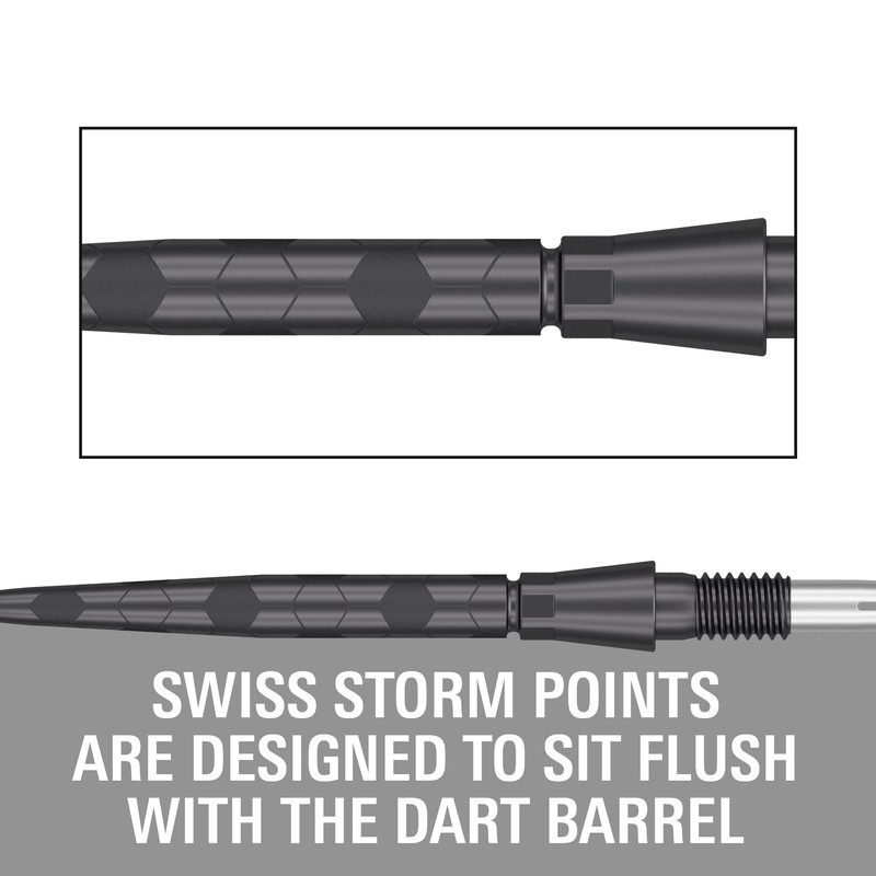 Target Darts Swiss Point Storm Steel Points, Onyx (Pack of