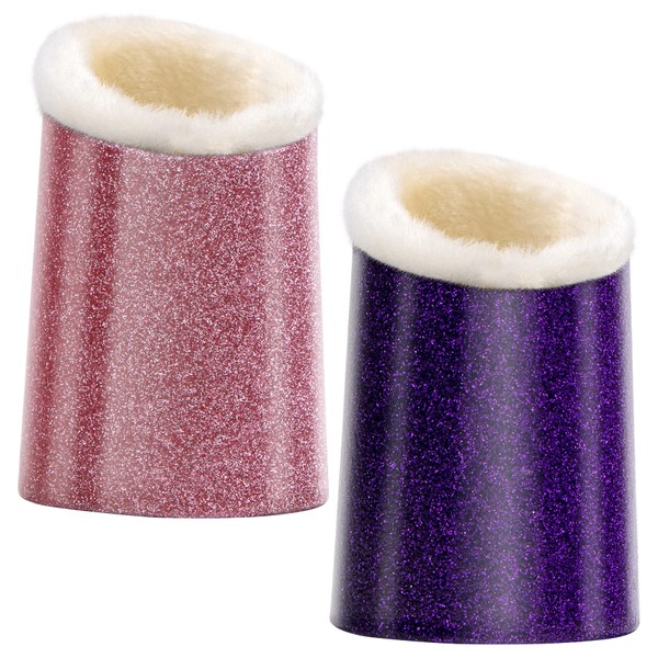 BVYA 2 PCS A Set, PU Leather Plush Fluffy Makeup