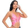 Baisdan Women Glitter Sequins Butterfly Belly Dance Costume Rave Top