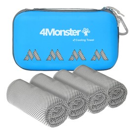 4Monster Cooling Towels for Neck and Face, 4 Pack Cooling Towels for Hot Weather (100x30cm), Soft Breathable Chilly Towels, Ice Towels for Golf, Gym, Yoga, Sports, Camping, Running, Cycling, Grey