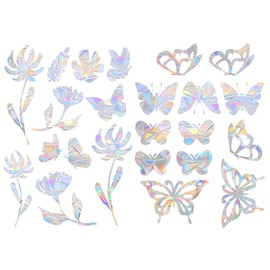 Kellegour Pack of 23 Prism Window Stickers, Window Suncatcher Stickers, Bird Anti-Collision Window Stickers, Suncatcher Sticker for Use in Office Buildings, Homes