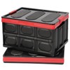 28L-Black Plastic Storage Crates, Pack of 2 Collapsible Plastic Crates