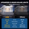 UME Solar Outdoor Lights 620 LED 4500LM, IP65 Waterproof Motion