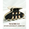 MAORULU French Acetate Hair Claw Clip – 2.75 Inch Pearl