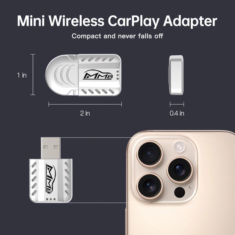 MMB Wireless Carplay Smart Ai Box, Wired to Wireless Adapter