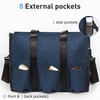 Tote Bag with Compartments, Large Multi Pockets Tote Bag for