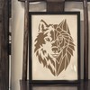 FINGERINSPIRE Geometric Wolf Head Stencil 21x29.7cm Reusable Wolf Head Drawing