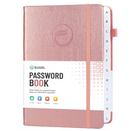 Password Book with Alphabetical Tabs, Hardcover Password Keeper, Password Notebook Organizer for Computer and Internet Address Website Login, Gifts for Home and Office, 5.3''x 7.7''- Rose Gold