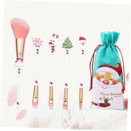 IWOWHERO Christmas Makeup Kit for Women with Storage Bags 6pcs Mini Brushes Cosmetic Brush Sets for Girls