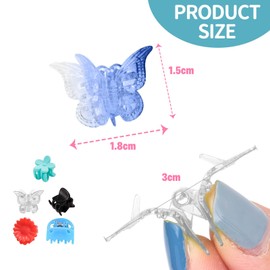 DHWEKU Pack of 48 Mini Hair Clips, Hair Claw Clip, Plastic Hair Claw, Non-Slip Handle, Small Jaw Clips for Girls and Women