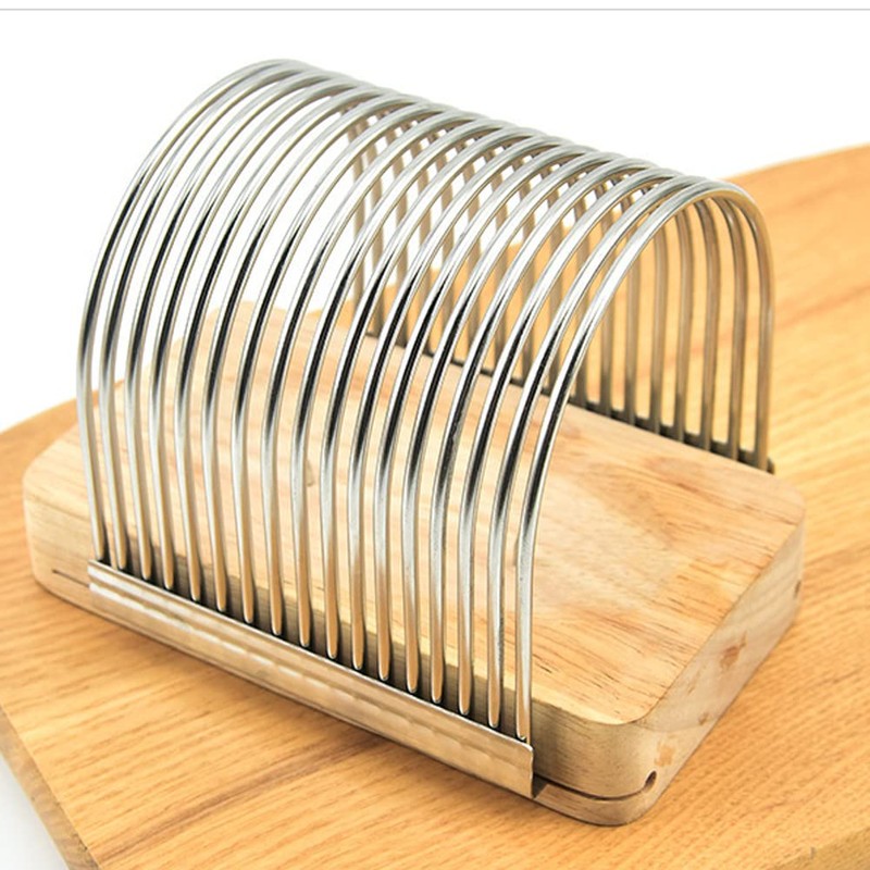 Bread Slicer, Stainless Steel Manual Bread Slicer, Compact Bread Cutter