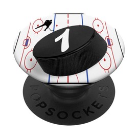 1 Hockey Jersey Number Hockey Puck #1 Phone Kickstand