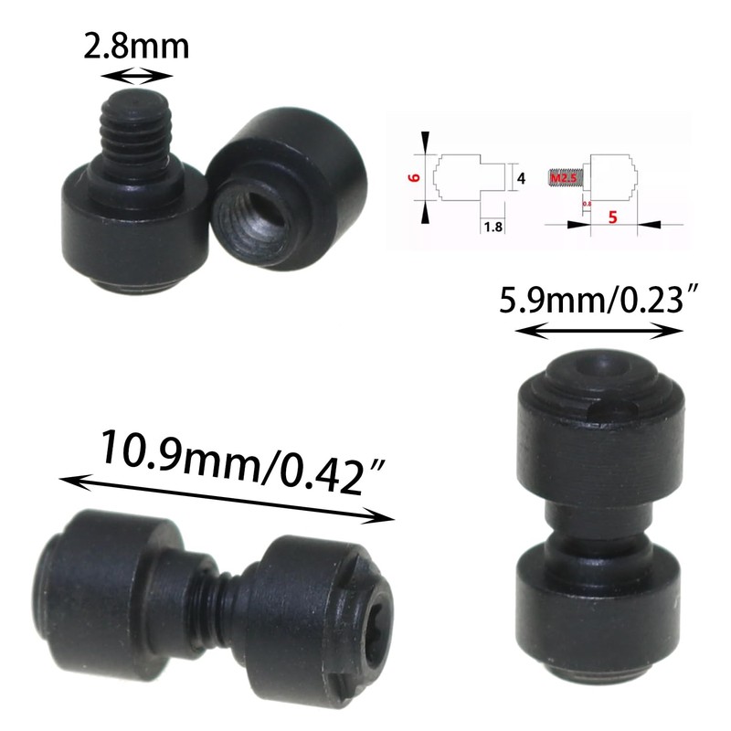 DGZZI 3 Sets Black Stainless Steel Folding Knife Screws Folding