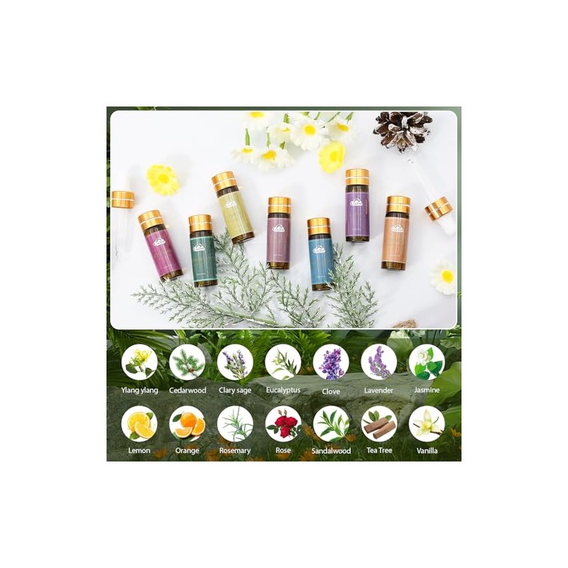 Comdian Set de 14 aceites esenciales aromáticos para aromaterapia, difusores,