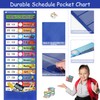 Daily Schedule Pocket Chart Kit,40 Bright Attractive Double-Sided Reusable Erasable