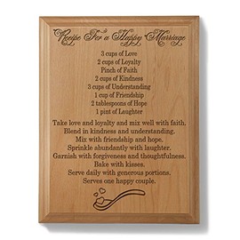 Kate Posh - Recipe For A Happy Marriage Wooden Plaque