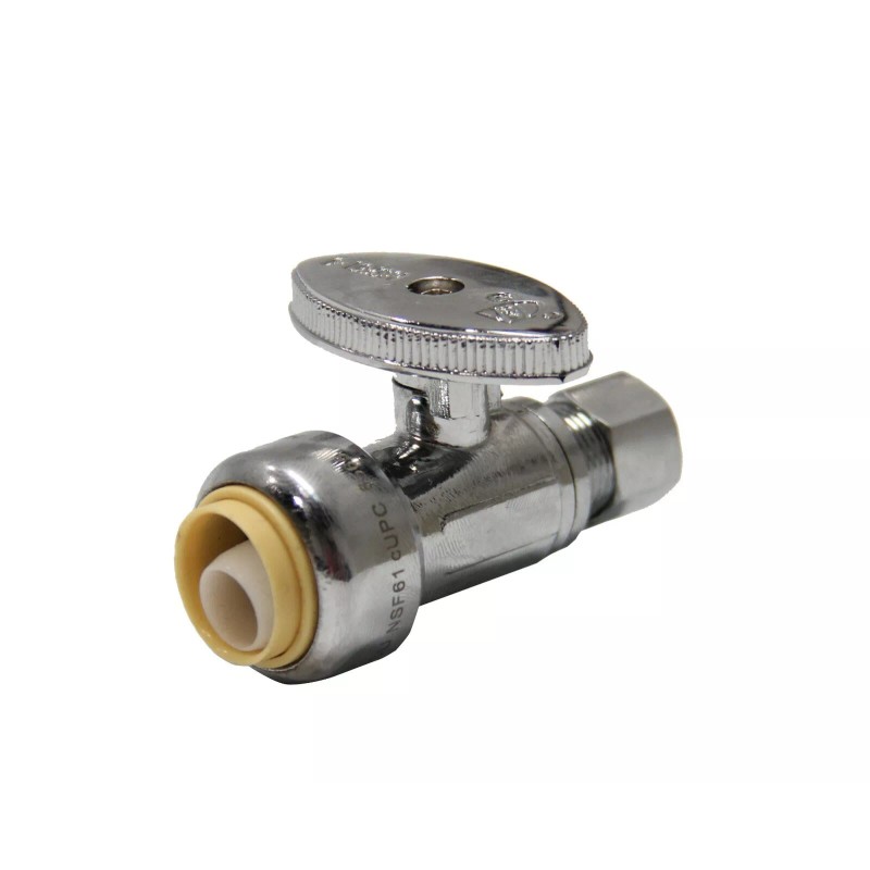 EFIELD 1/2" PUSH FIT X 3/8" OD COMPRESSION STRAIGHT VALVE