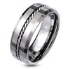 Paula & Fritz® Men's Tungsten Carbide Ring Shiny Chain Inlay