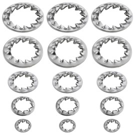 VGOL Pack of 150 Internal Toothed Vibration-proof Lock Washers Bolt Base Stainless Steel 304 DIN6798J for Furniture Repair, Outdoor Construction, Electrical Maintenance (M4/M6/M8/M10/M12)