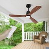 Obabala 52" Ceiling Fans with Light Remote Control Outdoor Wood