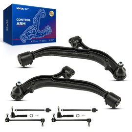 KAX Front Lower Control Arm w/Ball Joint + Sway Bar + Tie Rod Fit for Town + Country + Dodge Grand Caravan 2001-2004, Voyager 2001 2002 2003 Suspension Kit K620004 K620005 8PCS