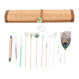 Ear Spoon, Ear Digging Goose Feather Stick Kit, Ear Pick, Ear Wax Remover Stick, Earwax Remover Tools, Professional Ear Remover Massage Kit (8 Pieces Per Set with Bamboo