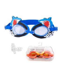 June Sports Cute Kids Swimming Goggles, Clear Vision Waterproof UV Protection Triathlon Swim Goggles No Fog with Free Protection Case for Children Teens,Multiple Cute Cartoon Styles Shark-N SG7