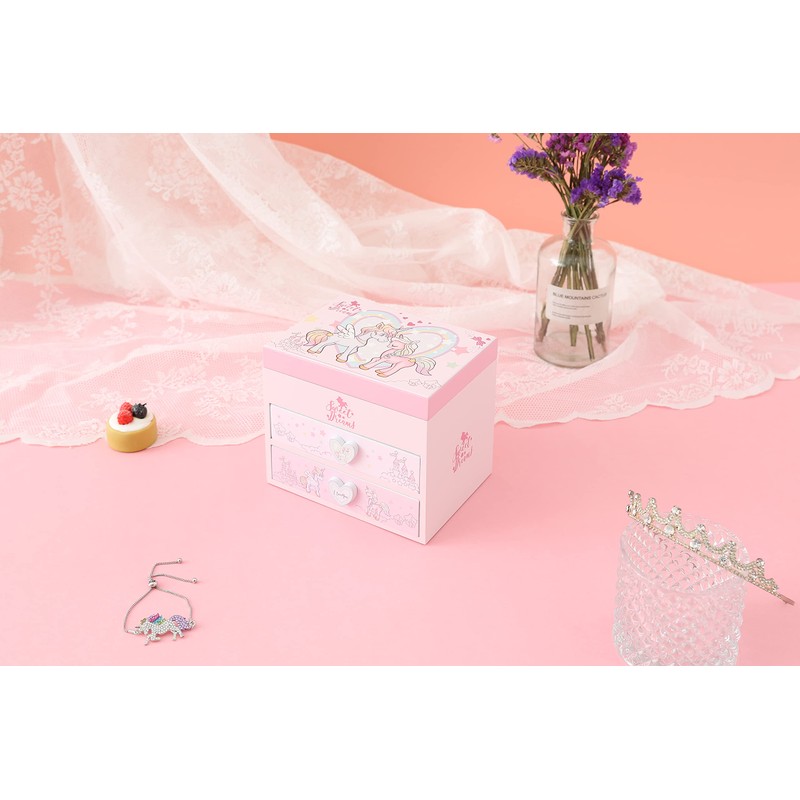 Agitation Unicorn Princess Wooden Musical Jewelry Box - Unicorn Gifts