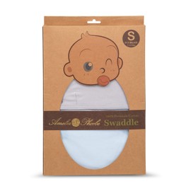 Baby Swaddle Blanket Adjustable Wrap 2 Pack, 100% Premium Cotton Ultra Soft Newborn Swaddles, 0-3 Months Boy and Girl (Blue/Gray)