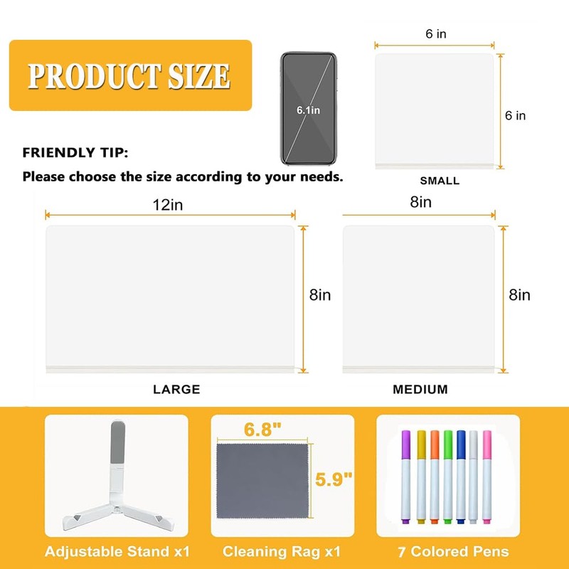 LED Note Board with Colors 5.9" x 5.9"