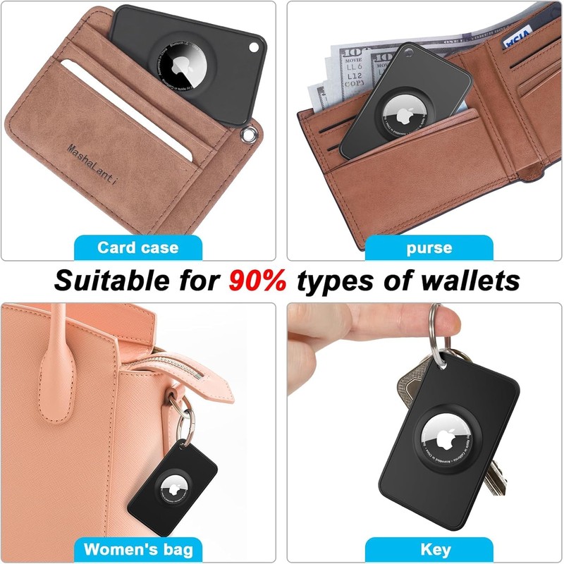 PAIFIEVD Airtag Case Wallet Air Tag Keychain TPU Ultra Thin