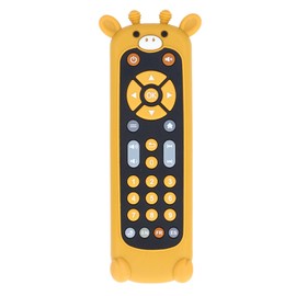 Baby Remote Control Toy Simulation Educational Musical Infant TV Remote Toy with Silicone Cover Teether Giraffe Cover and Black Remote