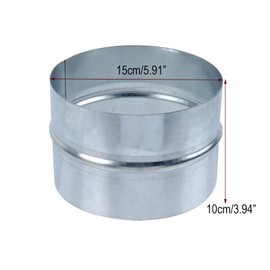 FarBoat 6"/150mm Metal Vent Duct Connector, alvanized Steel Metal, Round Dryer Vent Coupler for Rigid Connection Hose Extension for Ducting, Silver